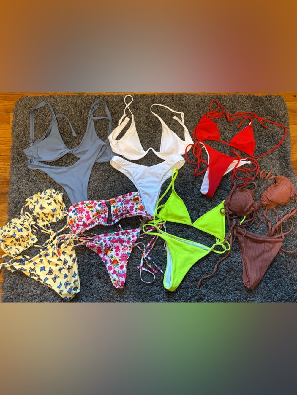 Bundle of 7 Cheeky Bikinis- size small/medium